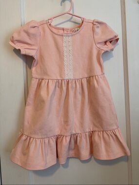 Light Pink Puff Sleeve Kids Dress